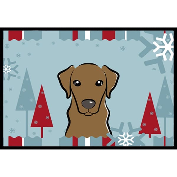 Carolines Treasures Winter Holiday Chocolate Labrador Indoor and Outdoor Mat- 24 x 36 in. BB1730JMAT - main